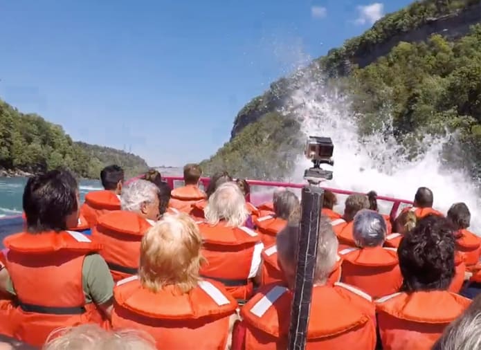 passengers in life jackets on a whirlpool jet boat
