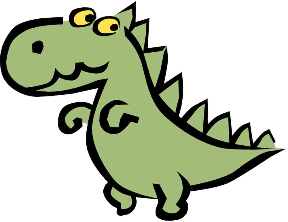 cartoonish drawing of a Tyrannosaurus rex