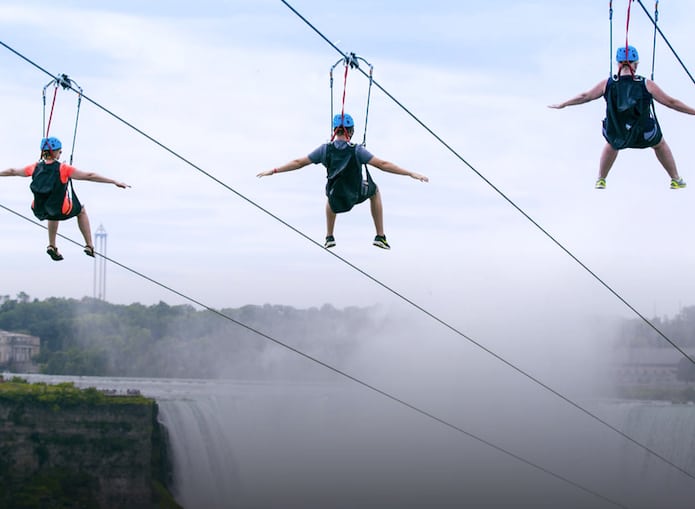 the people ziplining over Niagara Falls