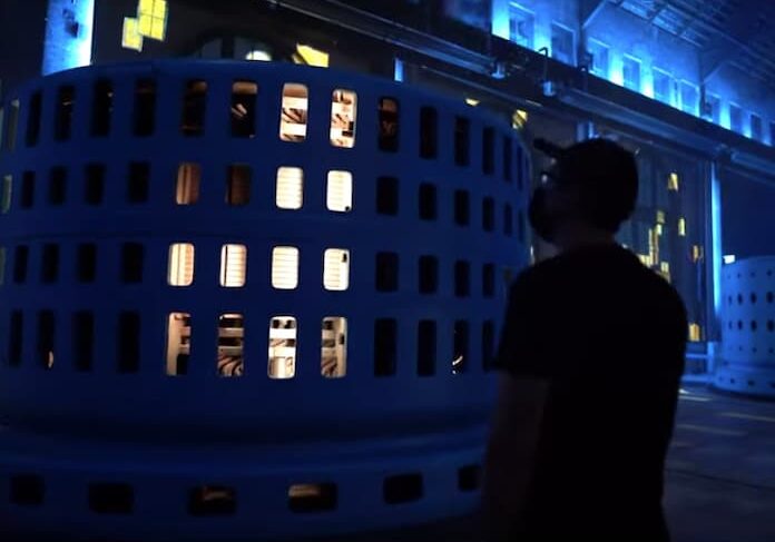 Niagara Falls power station at night